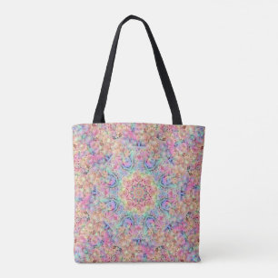 Tote Bag Kaléidoscope vintage hippie de fractale de