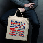 Tote Bag Kamala Harris 2024 Election Democrat Platform<br><div class="desc">Votez pour Kamala Harris pour la présidentielle de 2024 pour soutenir le programme du parti démocratique. Ce sac fourre-tout démocrate présente une liste de six raisons : les droits LGBTQ, la santé des femmes, la politique de l'environnement, la réforme des prêts étudiants, l'égalité des chances pour les minorités et les...</div>