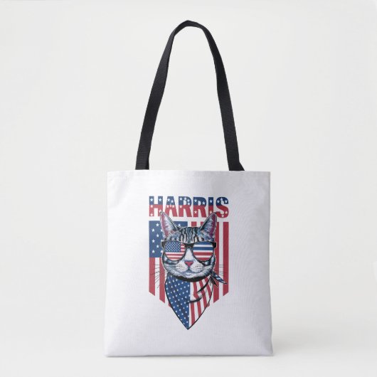 Tote Bag Kamala Harris pour le président 2024 Funny Cat (Devant)