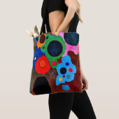 Tote Bag Kandinsky - Black Increasing, art abstrait, (De près)
