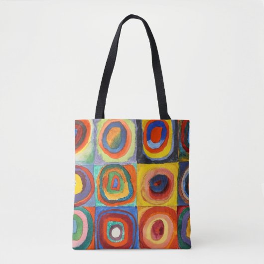Tote Bag Kandinsky - Carrés aux cercles concentrés (Devant)