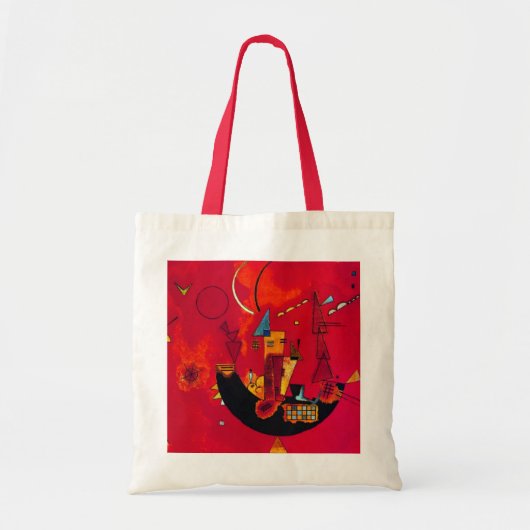 Tote Bag Kandinsky Mit und Gegen Red Abstrait Peinture (Devant)