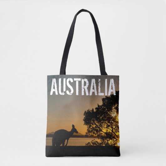 Tote Bag Kangaroo au coucher du soleil en Australie (Devant)