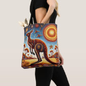 Tote Bag Kangaroo Aussie style d'art autochtone Faune (De près)