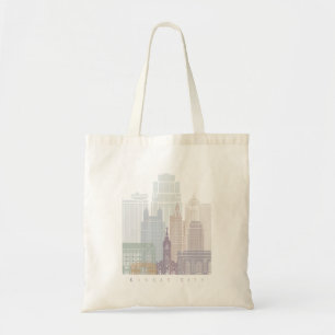 TOTE BAG KANSAS CITY SKYLINE POSTER PASTEL