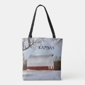 Tote Bag Kansas Red Grange et neige (Dos)