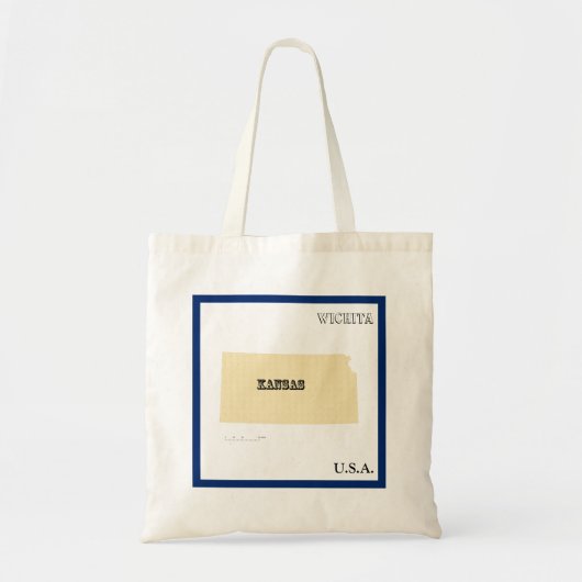 Tote Bag - Kansas State Map with City (Devant)