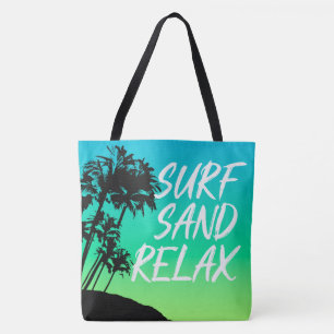 Tote Bag Kapaa Coucher de soleil Palmier hawaïen réversible