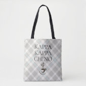 Tote Bag Kappa Kappa Chino Drôle Lover café Plaid (Devant)