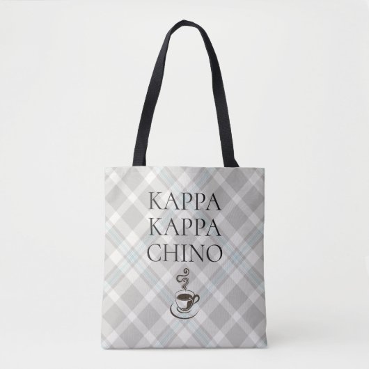 Tote Bag Kappa Kappa Chino Drôle Lover café Plaid (Devant)