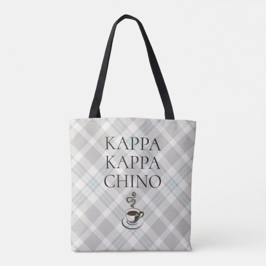 Tote Bag Kappa Kappa Chino Drôle Lover café Plaid (Dos)