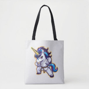 Tote Bag Karate Unicorn Brown Belt Fighter