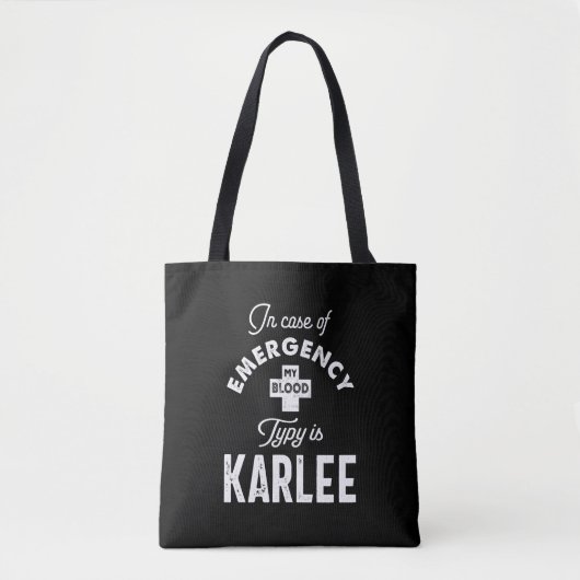 Tote Bag Karlee Nom personnalisé Cadeau Anniversaire (Devant)