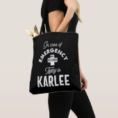 Tote Bag Karlee Nom personnalisé Cadeau Anniversaire (De près)