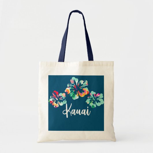 Tote Bag Kauai Hawaii Hibiscus Hawaii Surfer Fleur (Devant)