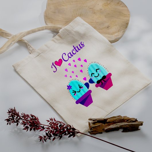 Tote Bag kawaii cactus amour