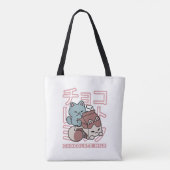 Tote Bag Kawaii Cat with Chocolate Milk – Japanese Pop Art  (Dos)