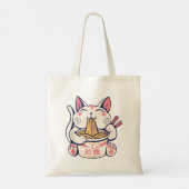 Tote Bag Kawaii Chat Ramen Cute Neko Noodle japonais Anime. (Dos)