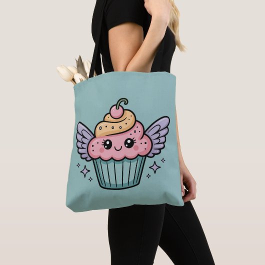 Tote Bag Kawaii Cupcake (De près)