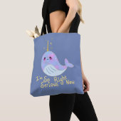 Tote Bag Kawaii Serious Narwhal (De près)