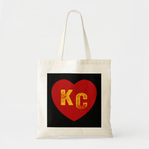 Tote Bag KC Coeur rouge et jaune Kansas City Coeur jaune