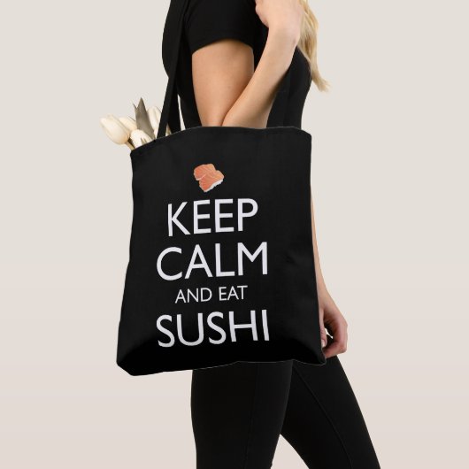 Tote Bag Keep Calm And Eat Sushi (De près)