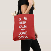 Tote Bag Keep calm and love dogs (De près)