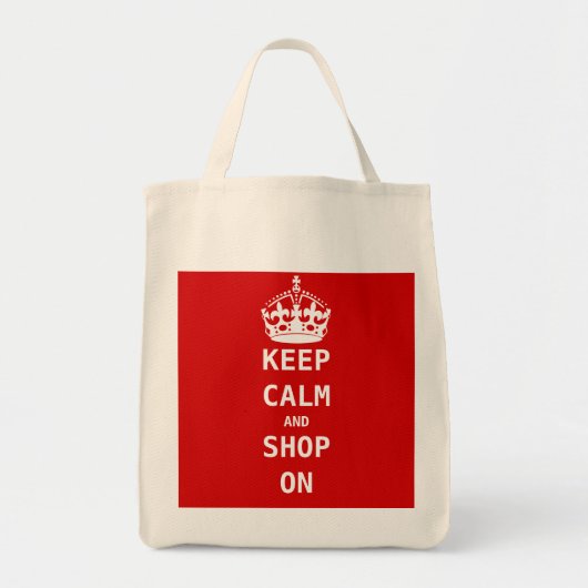 TOTE BAG KEEP CALM AND SHOP ON (Devant)
