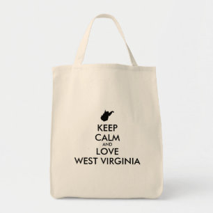 Tote Bag KEEP CALM et LOVE WEST VIRGINIA