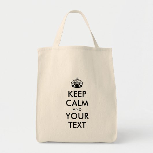 Tote Bag KEEP CALM personnalisé et votre texte (Devant)