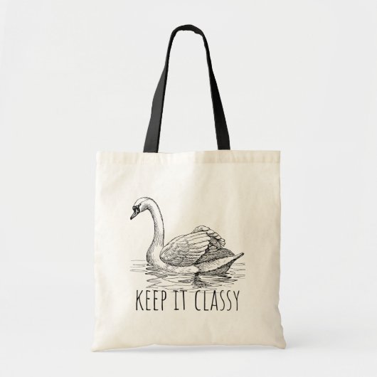 Tote Bag Keep It Classy Elegant Swan (Devant)