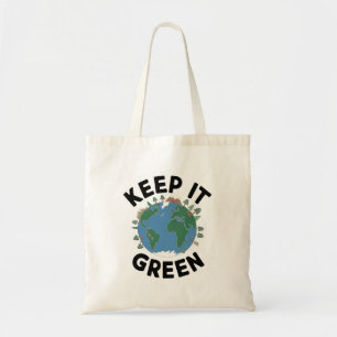 Tote Bag Keep it Green - Nature & Earth Illustration