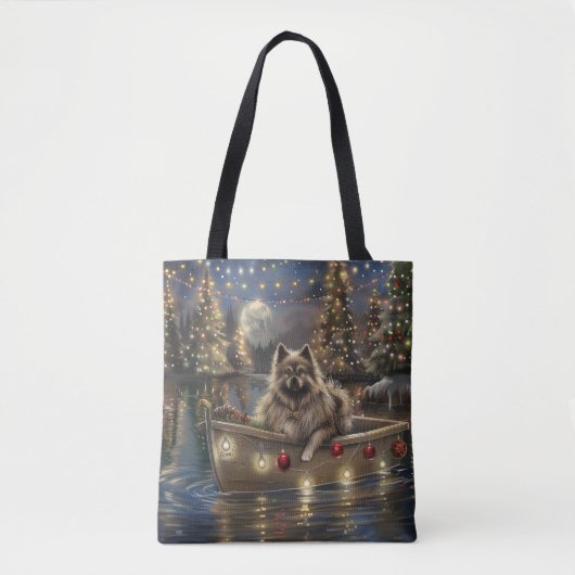 Tote Bag Keeshond Noël Festive Voyage (Devant)