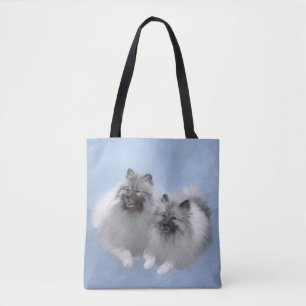 Tote Bag Keeshond Paire de Kees Peinture Art animal origina