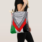 Tote Bag Keffiyeh Écharpe palestinienne tissu traditionnel (De près)