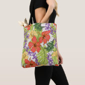 Tote Bag Keleah Tropical Hawaiian Hibiscus Orchids Beach (De près)