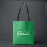 Tote Bag Kelly Green Remplacez Votre Nom Ou Votre Modèle De<br><div class="desc">Remplacez Votre Nom De Script Texte Ici Elégant Design Minimaliste Moderne Typographie Modèle Kelly Green Shopping Shoulder Sac fourre-tout.</div>