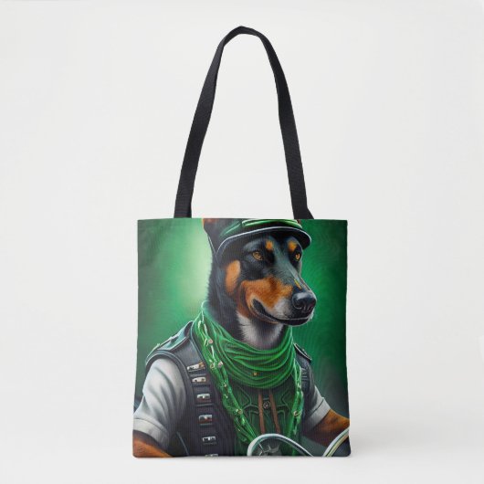 Tote Bag Kelpie australienne conduite vélo St. Patrick's Da (Devant)
