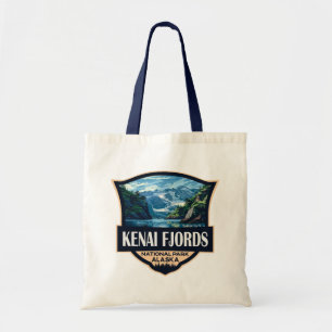 Tote Bag Kenai Fjords National Park Illustration Art rétro
