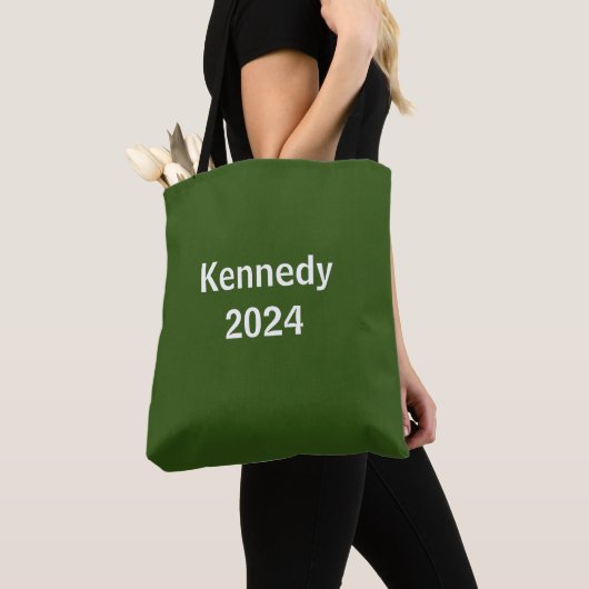 Tote Bag Kennedy 2024 Earth green (De près)