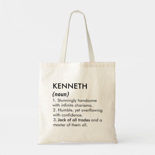 Tote Bag Kenneth name, Editable name, Custom name (Dos)