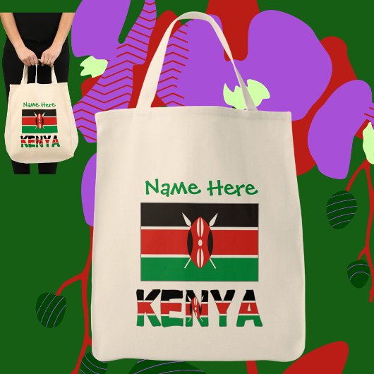 Tote Bag Kenya Drapeau Kenyan Personnalisé Vert