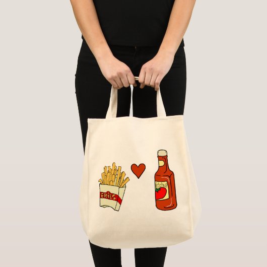 Tote Bag Ketchup d'amour de pommes frites (Devant (produit))