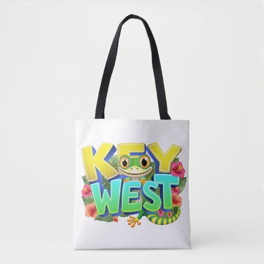 Tote Bag Key West Gecko Floride (Devant)