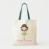 Tote Bag KIDLETS danseuse irlandaise dansant cheveux châtai (Devant)