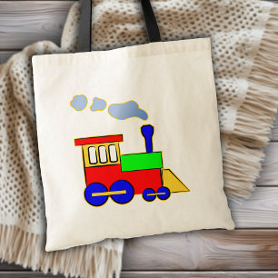 Tote Bag Kids Choo Choo Train Engine Cute Cartoon