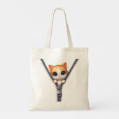 Tote Bag Kids Cute Cat Zipper (Dos)