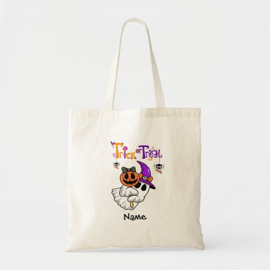 Tote Bag Kids Personalised Halloween Trick or Treat (Devant)