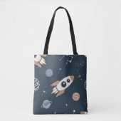 Tote Bag Kids Rocket, Planet et Star Motif (Devant)