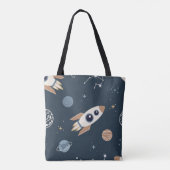 Tote Bag Kids Rocket, Planet et Star Motif (Dos)